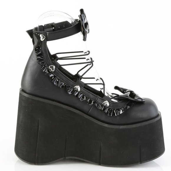 Gothic Platform Bow Lace Up Ankle Boots